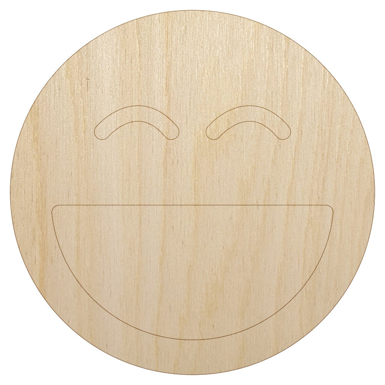 Laughing Happy Face Big Smile Mouth Emoticon Unfinished Wood Shape Piece Cutout for DIY Craft Projects
